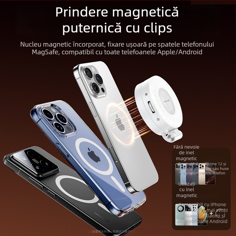 Lumină LED pentru selfie cu oglindă de machiaj – pliabilă, manevrabilă, trei temperaturi de culoare, reglabilă 2500K–9900K, model Ym28