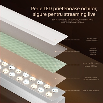 Lumină LED de umplere pentru streaming live, reglaj luminozitate, 10-50W, 220V, utilizare verticală