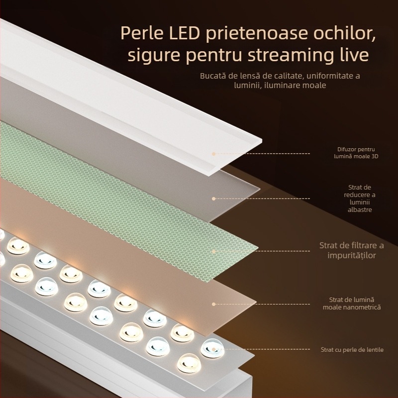 Lumină LED de umplere pentru streaming live, reglaj luminozitate, 10-50W, 220V, utilizare verticală