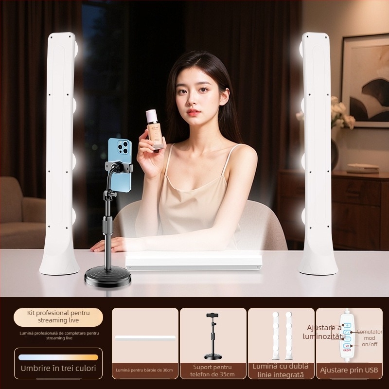 Lumină LED de umplere pentru streaming live, reglaj luminozitate, 10-50W, 220V, utilizare verticală