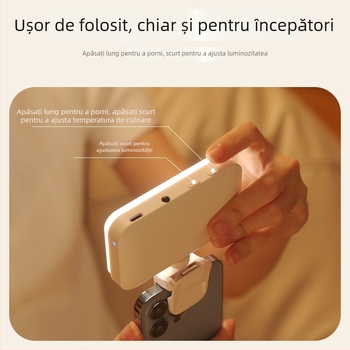 Lumină LED pentru umplere F6, manevrabilă, 4W, 5V, trei temperaturi de culoare