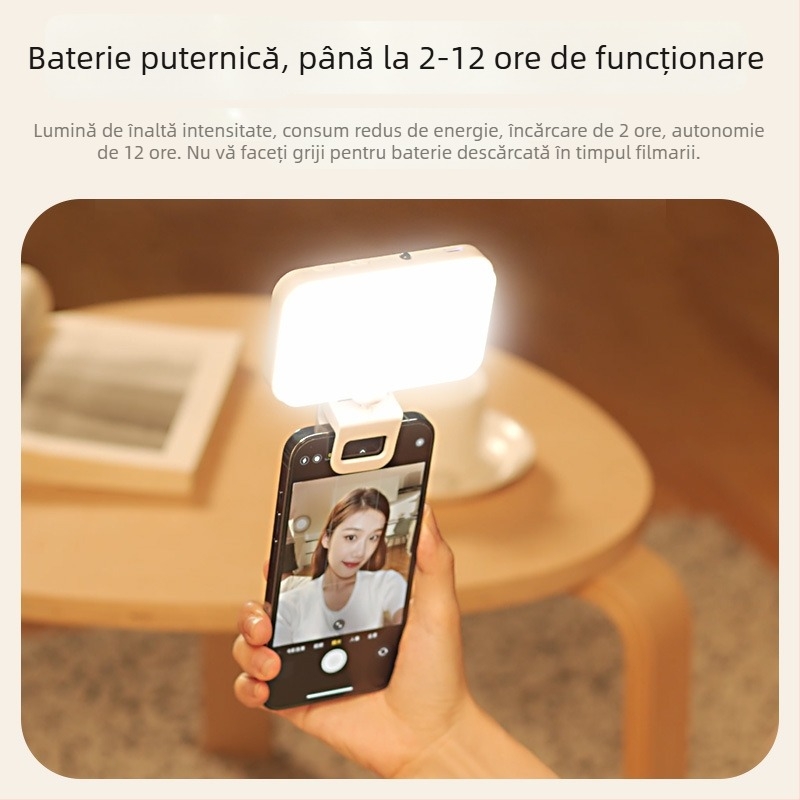 Lumină LED pentru umplere F6, manevrabilă, 4W, 5V, trei temperaturi de culoare