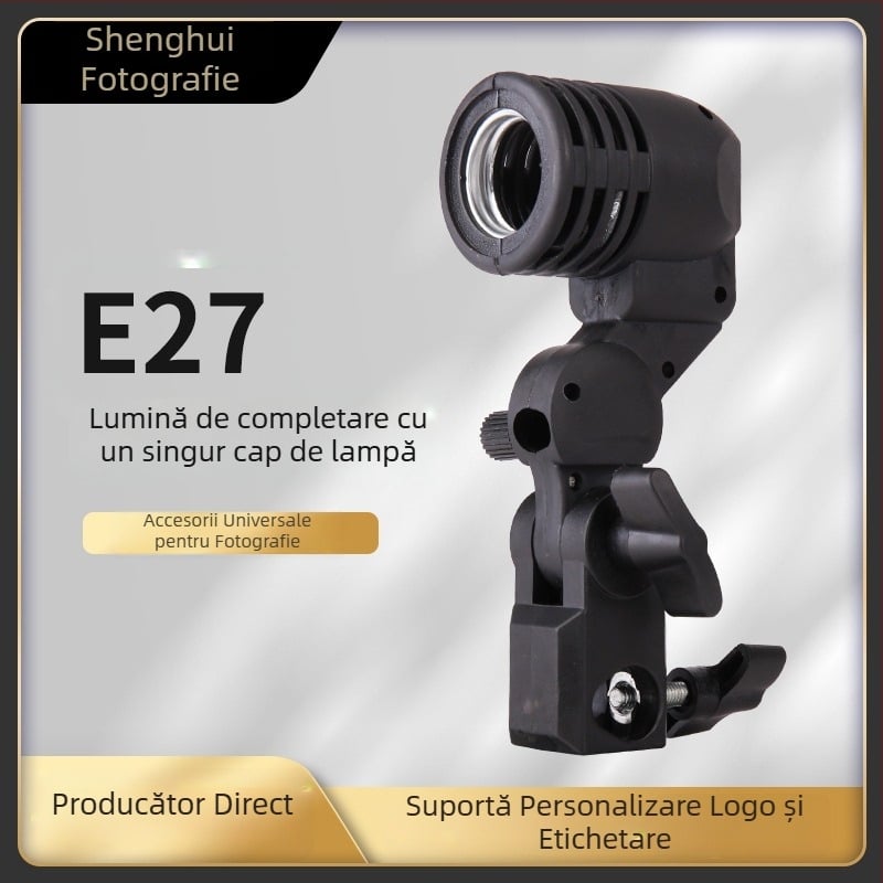 Lumină portabilă pentru fotografie cu soclu E27 – Lumină LED de umplere pentru streaming live și filmare (90-240V; rază 3-5 m)