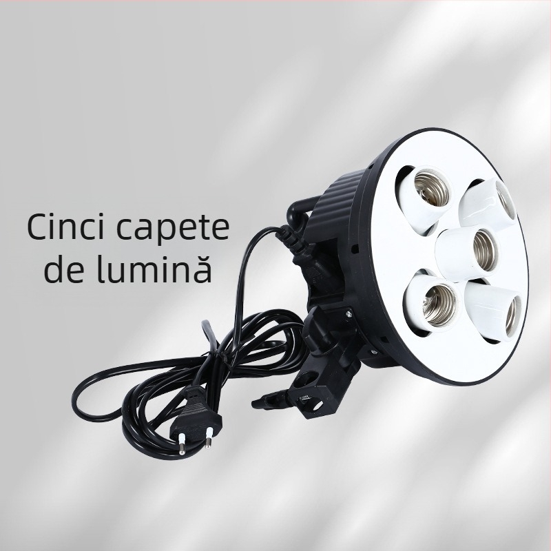 Lumină portabilă pentru fotografie cu soclu E27 – Lumină LED de umplere pentru streaming live și filmare (90-240V; rază 3-5 m)
