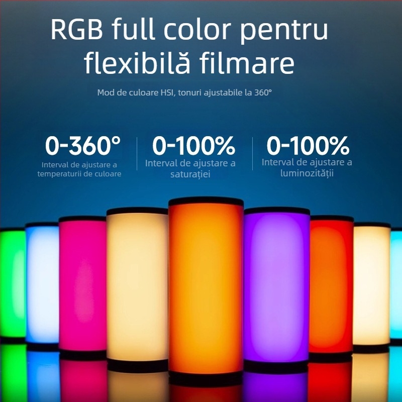 Mini Lumină de Umplere Magnetică RGB WB-R4, Lampa de birou portabilă pentru streaming live și fotografie, 3.7V, <10W