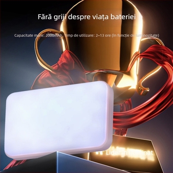 Lumină LED de umplere compactă, reîncărcabilă, manuală, reglabilă în intensitate cu trei temperaturi de culoare pentru streaming live și fotografie