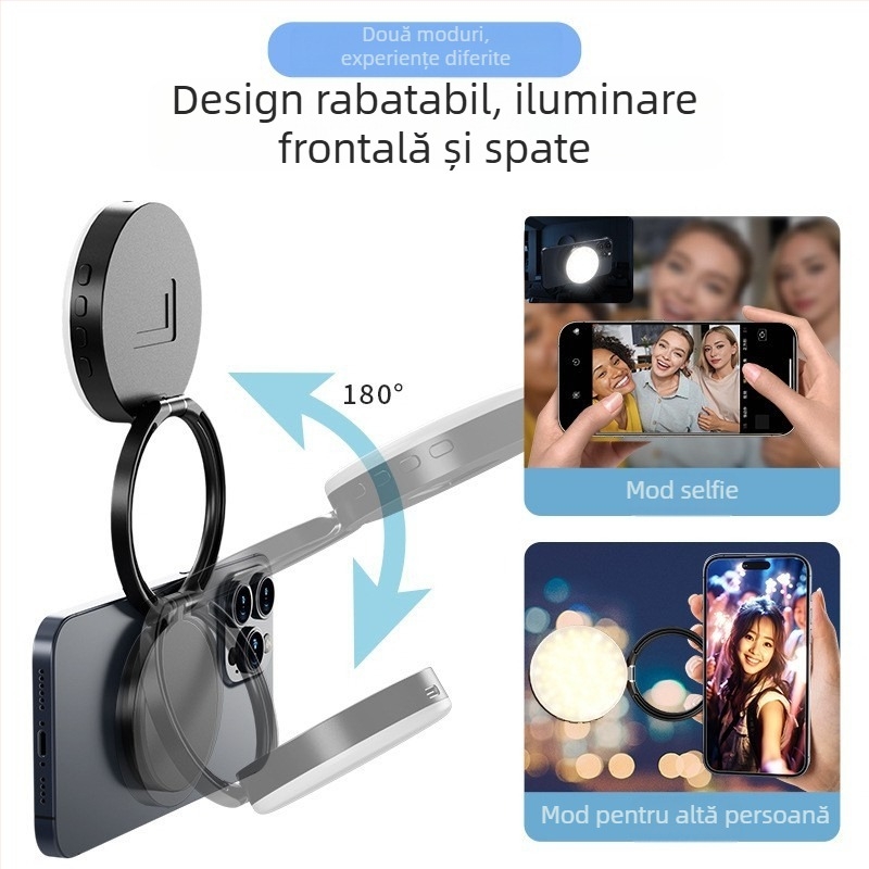 Lumină LED pentru telefonul mobil – Model Ysh126, lanternă portabilă pentru fotografie și streaming, cu trei temperaturi de culoare, 5V, sub 10W, utilizare manuală