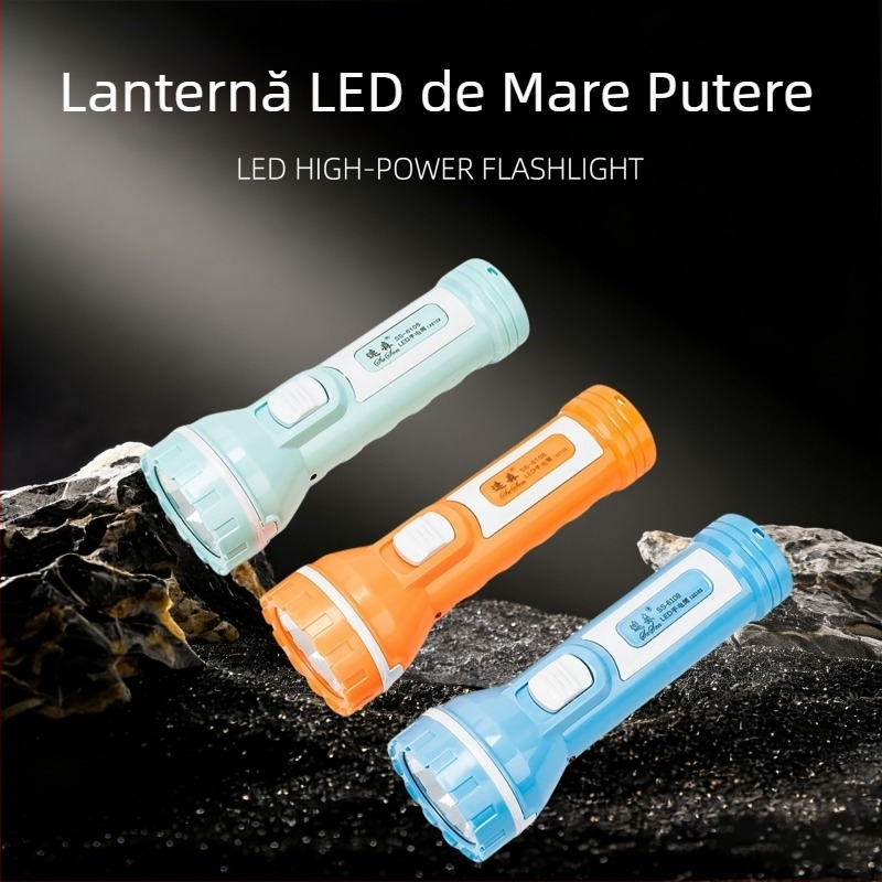 Fener LED de urgență portabil – Susen, LED 3W, alimentare manuală prin manivelă, baterie 500 mAh, reîncărcabil cu încărcător, rază fascicul 100–200 m