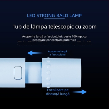 Soson Felinar LED ABS — Încărcare USB, LED 1W, baterie 500 mAh, focalizare telescopică