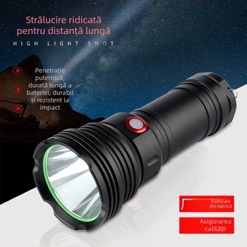 Lanternă LED pentru patrulare din aliaj de aluminiu, încărcare USB, rezistentă la apă, rază peste 500 m