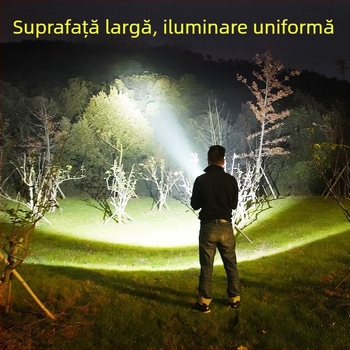 Divine Fish Lanternă LED, alimentare manuală, 5W, baterie 2000mAh, rază peste 500 m, reîncărcabilă