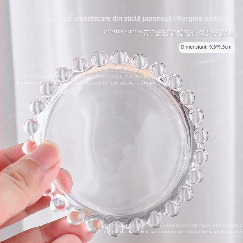 Instrument de afișare pentru unghii cu paletă din cristale de sticlă și suport pentru pix, plăcă perlă cu textură mată, 30 g greutate netă