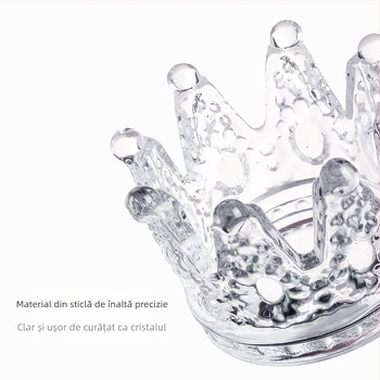 Suport pentru unghii cu coroană, ceașcă de cristal din sticlă și pix cu fototerapie