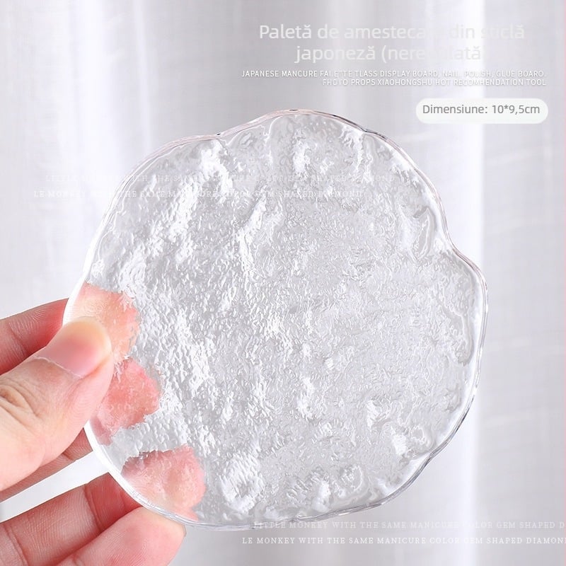 Paletă pentru unghii din cristale de sticlă, cu suport pentru pix – placă de afișaj perlată, textură mată, 30 g