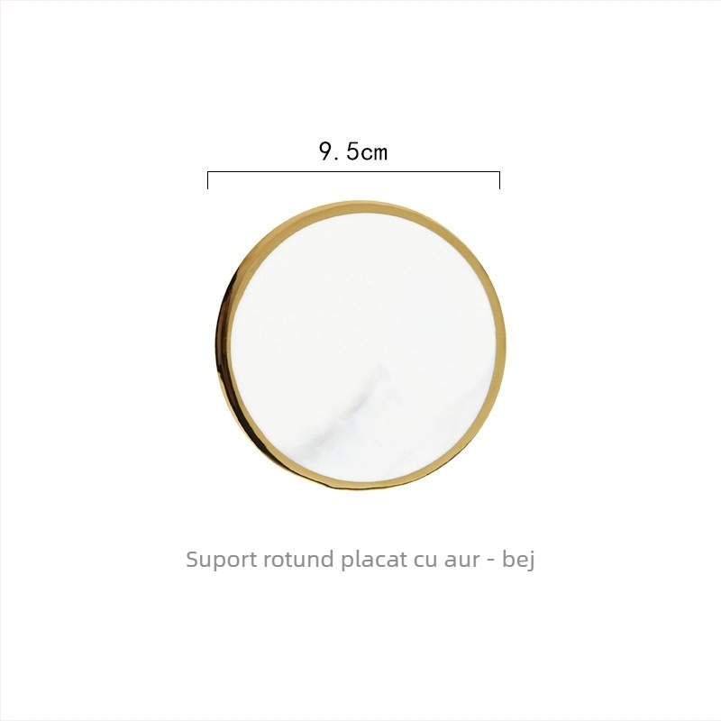Paletă de unghii pentru artă – marmorită, paletă ceramică rotundă cu formă octagonală, finisaj electroplating, 1 bucată