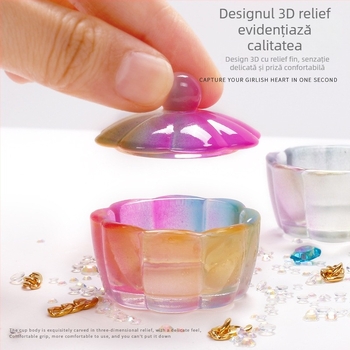 Cupa de cristal pentru manichiură, cu capac, în formă de petală – Brand Todays Show, Origine Yiwu, Material: Altul, Instrumente pentru unghii