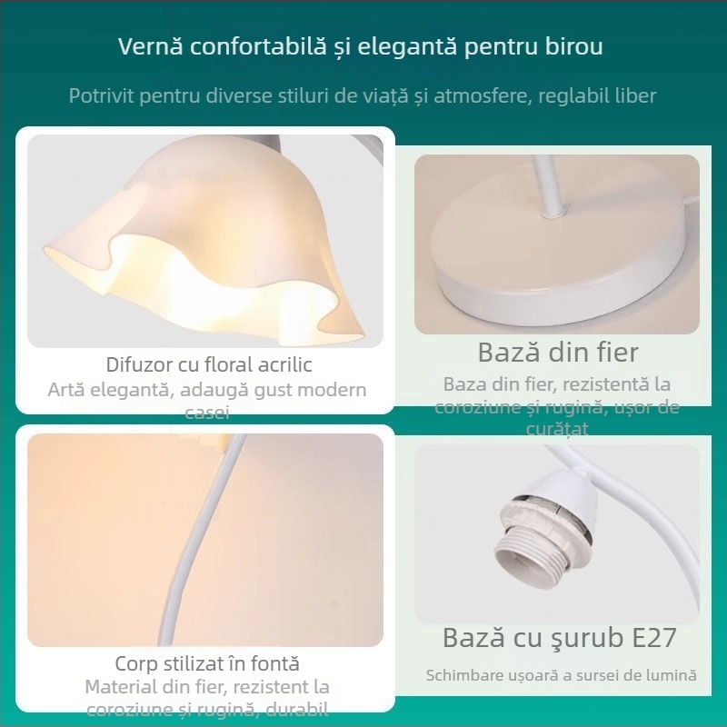 Lampa nordică pentru dormitor, pentru noptiere, din metal, 220V, certificat 3C 2020181001018046, lampă de studiu