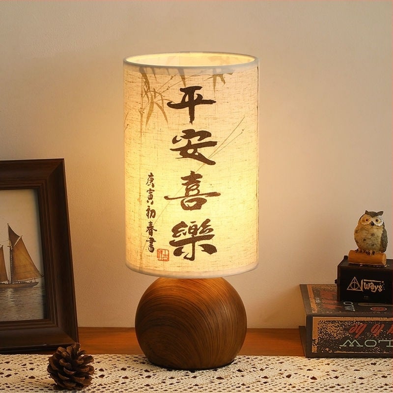 Lampa de birou caligrafică - stil chinezesc, metal, 220V, iluminare ambientală