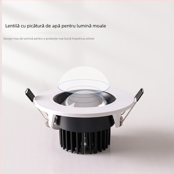 Spot LED încastrat ultra-subțire pentru living, 220V, CRI≥95, carcasă din aluminiu, control prin întrerupător de perete