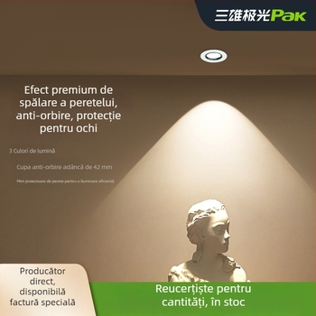 Spot COB LED încorporat, iluminat de tavan din aluminiu, fascicul reglabil, CRI 80–89, 220V, Trio Aurora