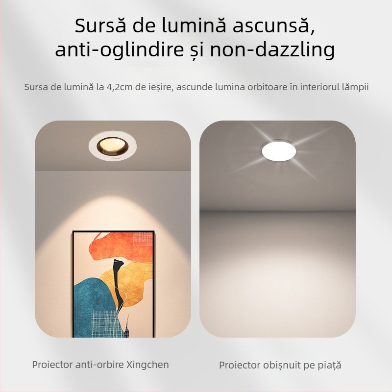 Spot COB LED încorporat, iluminat de tavan din aluminiu, fascicul reglabil, CRI 80–89, 220V, Trio Aurora