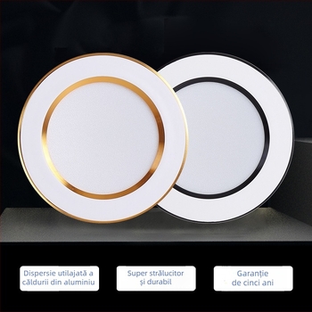 Downlight LED ultra-subțire, încastrat, anti-strălucire, reglaj în trei culori, 6000K, 220V