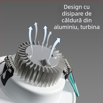 Downlight LED; spectru complet, anti-lumină albastră; CRI ≥90; 220V; montaj încastrat