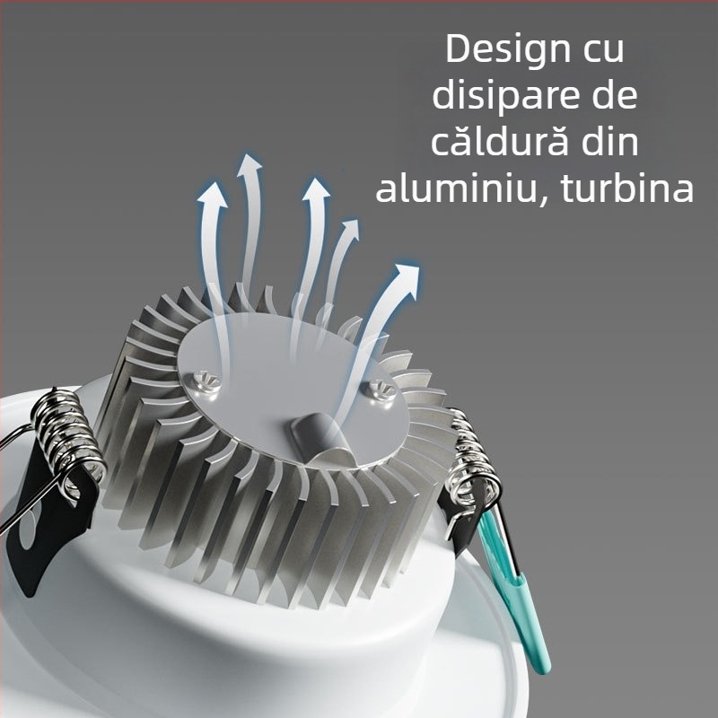Downlight LED; spectru complet, anti-lumină albastră; CRI ≥90; 220V; montaj încastrat