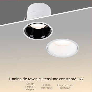Downlight LED COB încastrat, 24V, 3000–6000K, CRI ≥90, montaj ascuns