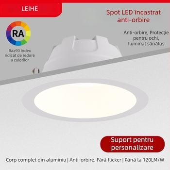 Downlight cu LED COB, montaj încastrat, 220V, CRI ≥90, 3000K/3500K/4000K/5700K