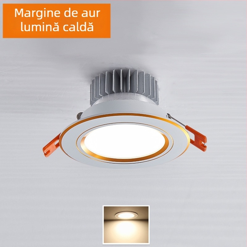 Downlight LED pentru tavan, instalare ascunsă, decupaj 65-90 mm, tensiune 85-265V, 3000/4000/6000K, CRI 80-89, durată de viață 30.000 h