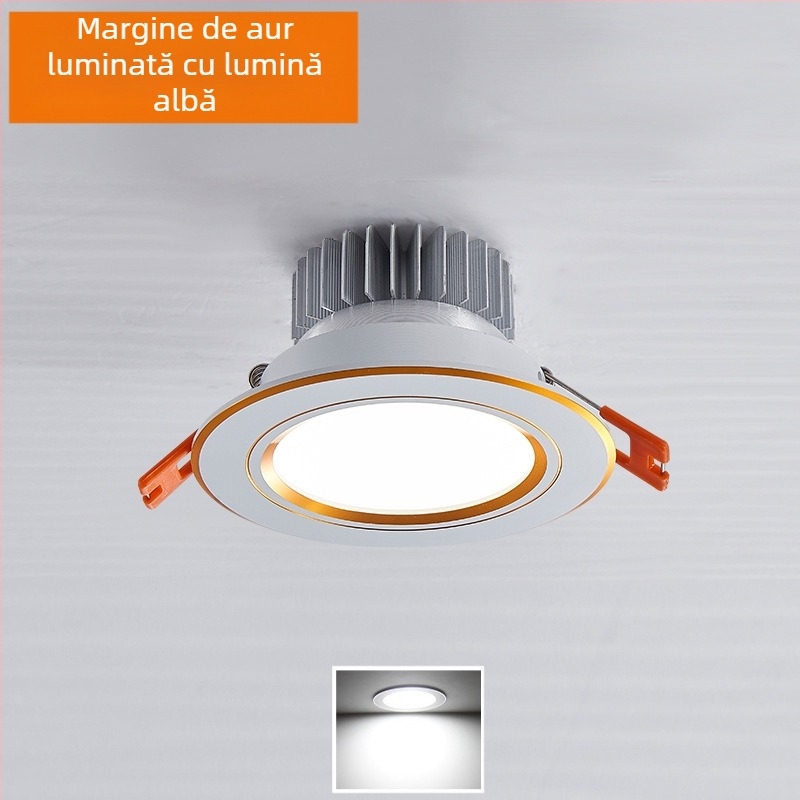 Downlight LED pentru tavan, instalare ascunsă, decupaj 65-90 mm, tensiune 85-265V, 3000/4000/6000K, CRI 80-89, durată de viață 30.000 h