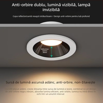 Downlight LED cu temperatură de culoare reglabilă, CRI ≥ 90, 111–240V