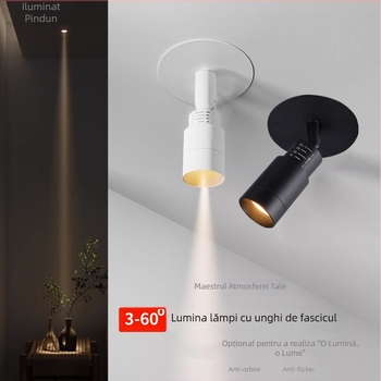 Spot LED încorporat de focalizare, fascicul reglabil 3–60°, PD363, 220V, carcasă din aluminiu