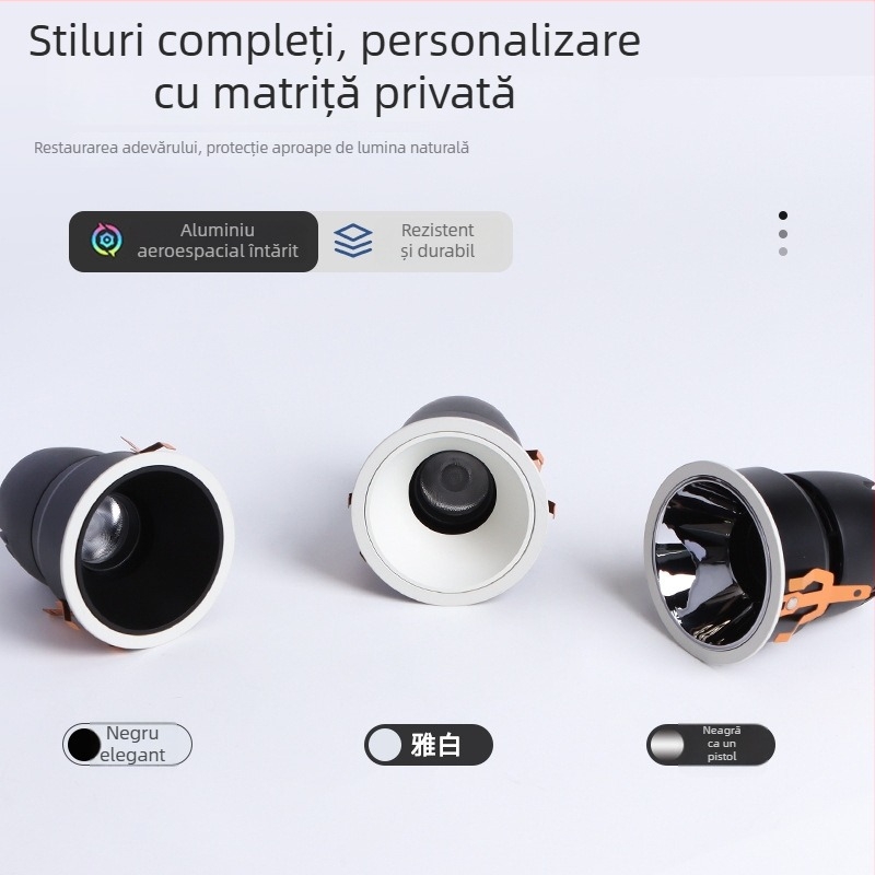 Proiector LED tubular cu protecție pentru ochi și Bluetooth inteligent MESH2.0, COB încorporat, 220V, CRI ≥95, carcasă de aluminiu