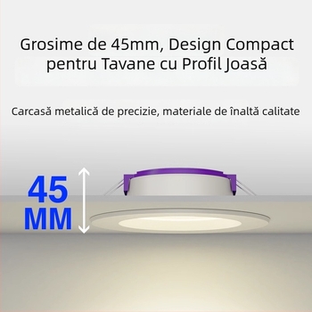 LED Downlight pentru tavan, 7W/9W/12W, montaj încastrat, 220V, 3000K/4000K/6500K, CRI 70–79, Qianhua