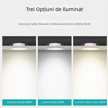 LED Downlight pentru tavan, 7W/9W/12W, montaj încastrat, 220V, 3000K/4000K/6500K, CRI 70–79, Qianhua