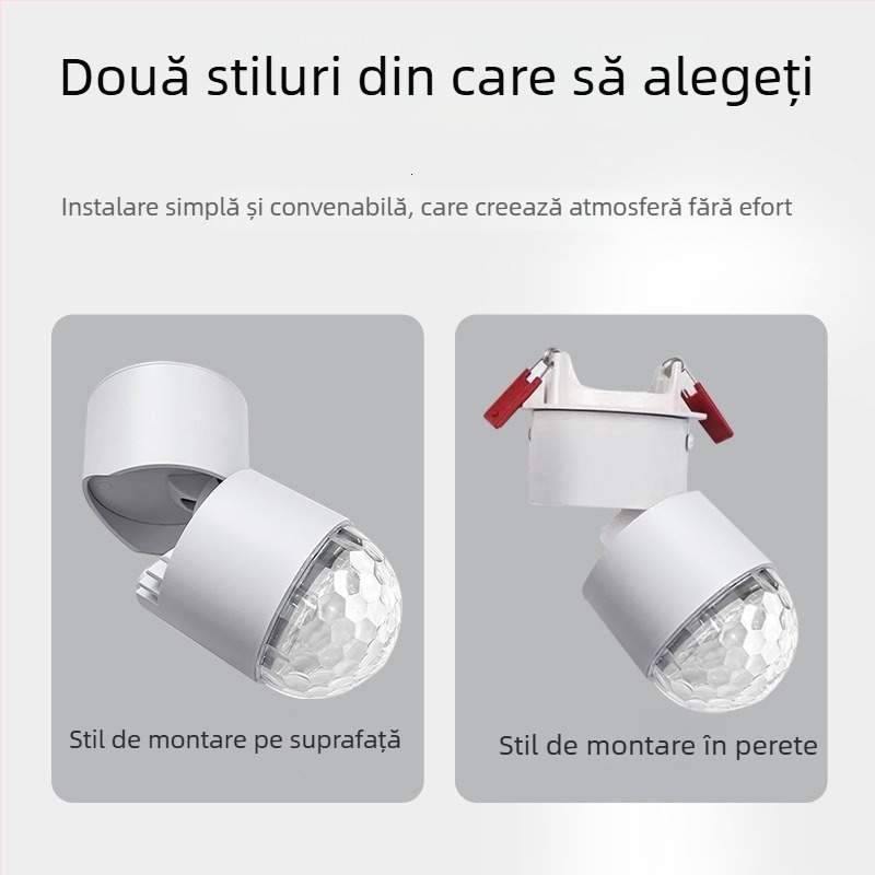 Lumină ambientală LED cu model de valuri ale apei, proiector montat pe suprafață pentru holuri, stil modern minimalist, 220V, carcasă din aluminiu, control prin cablu