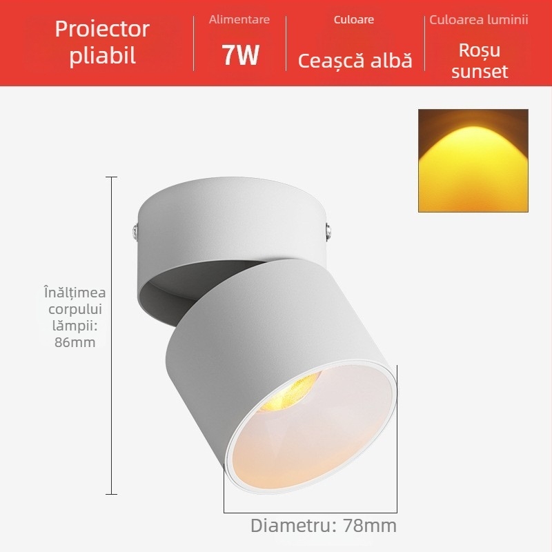 LED iluminat perete tip wall wash, carcasa din aluminiu, 220V, CRI ≥95, stil: Light Luxury