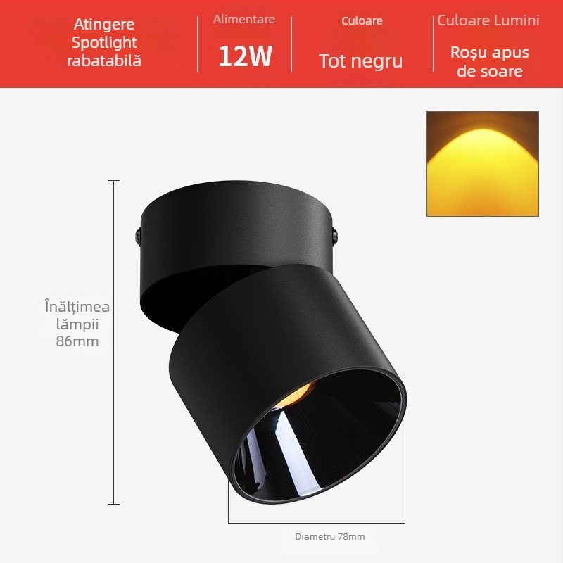 LED iluminat perete tip wall wash, carcasa din aluminiu, 220V, CRI ≥95, stil: Light Luxury