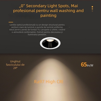 Spot LED încastrat anti-strălucire RA97, CRI≥95, 220V, carcasă din aluminiu, NVC, stil modern minimalist