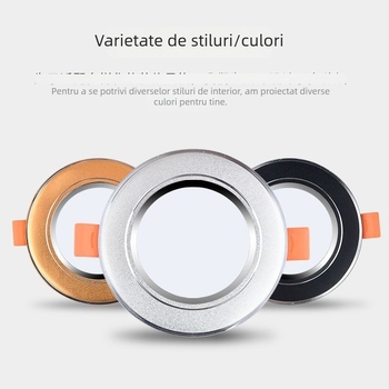 Downlight LED pentru living, negru, montaj pe suprafață, 110–240V, 100–300W, reglaj multicolor, carcasa PC