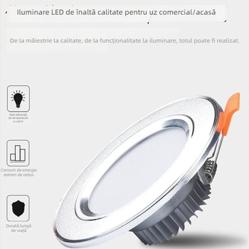 Downlight LED pentru living, negru, montaj pe suprafață, 110–240V, 100–300W, reglaj multicolor, carcasa PC
