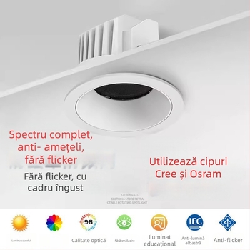 Downlight LED cu CRI ≥90, 220V, montaj ascuns, carcasă din aluminiu
