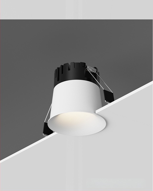 Pinton spot COB cu margine curbată, fără ramă, 220V, control prin buton, carcasa din aluminiu