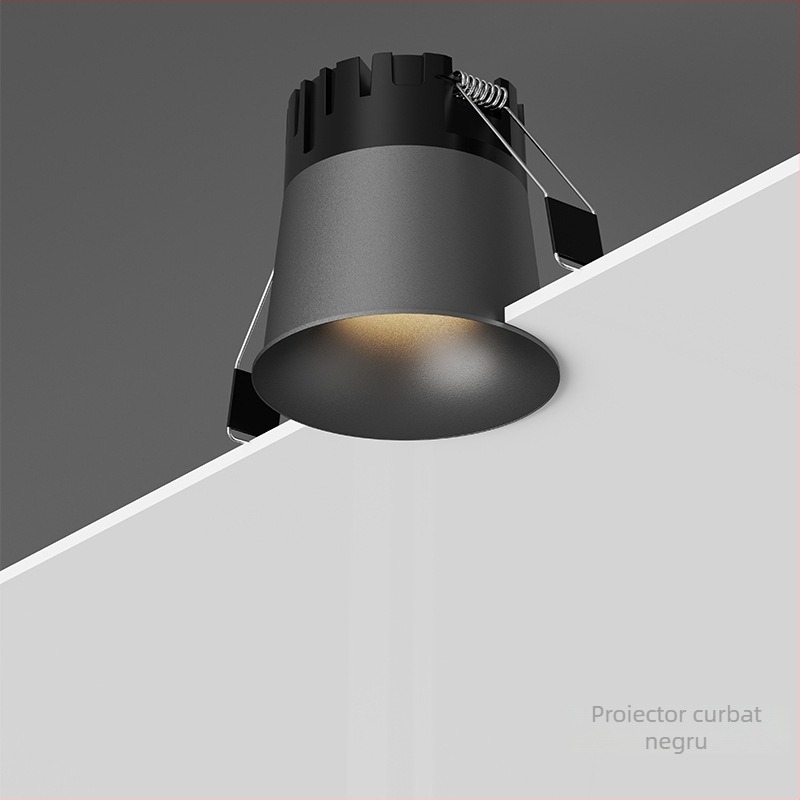 Pinton spot COB cu margine curbată, fără ramă, 220V, control prin buton, carcasa din aluminiu