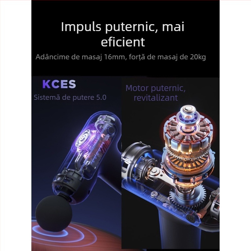 Kus Mini masaj fascial — Masaj portabil cu 4 capete, motor cu perii și reglaj în mai multe trepte (5-a viteză și peste)