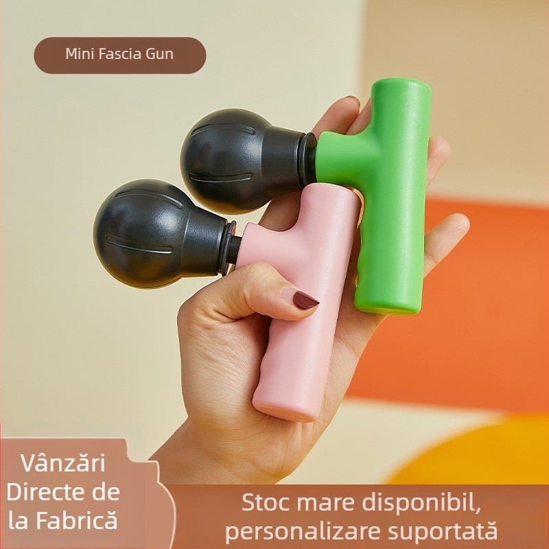 Masajor fascie mini, cu încărcare, vibrație de înaltă frecvență, masaj prin lovire și atingere; potrivit pentru gât, spate, talie, șolduri, picioare și tălpi.