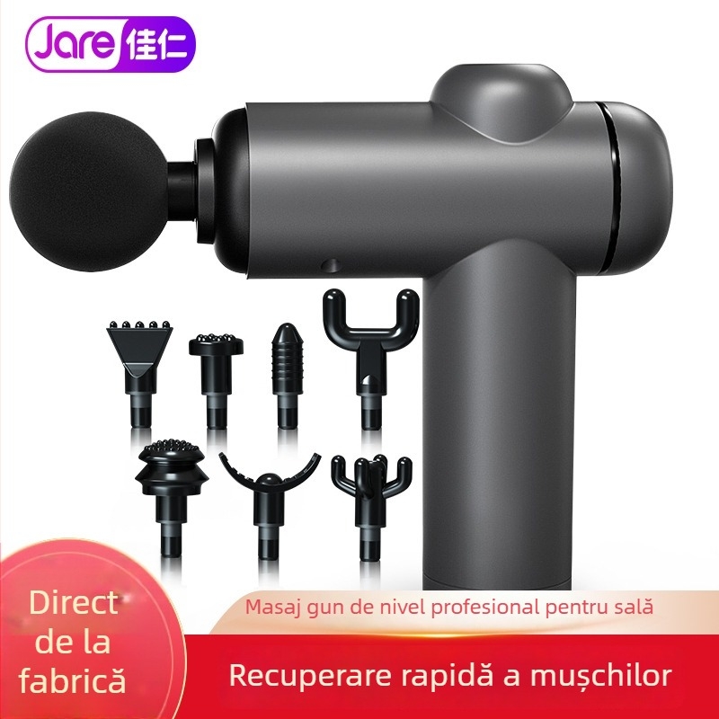 Masaj fascial pentru relaxare musculară profundă – motor cu perii, 6+ capete, baterie 1200-2000mAh, autonomie 3-6h, zgomot 36-45 dB