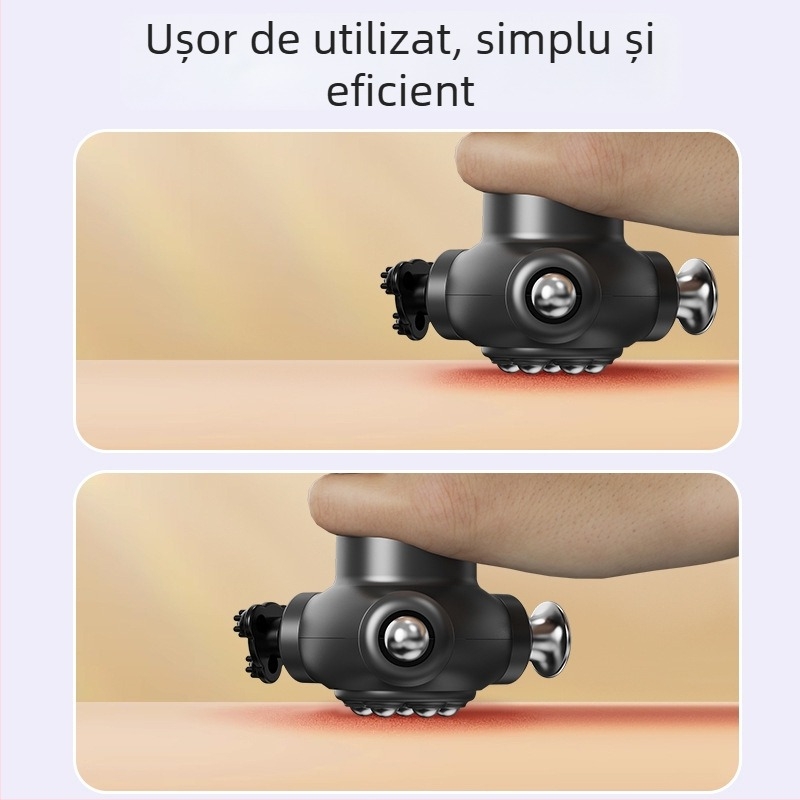 Masaj electric profesional cu trei capete – masaj fascia portabil pentru relaxare și fitness, baterie încorporată, 5 viteze, autonomie 1–3 h